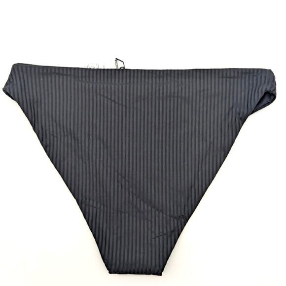 Vitamin A Women's Eco Ribbed Midori Bikini Bottom High Leg Black Size M - Picture 6 of 8